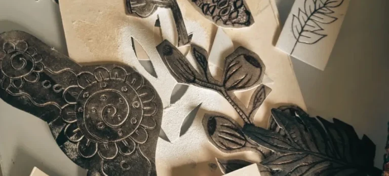 foam prinats and hand cut stencils, leage printing used by candace alicia art